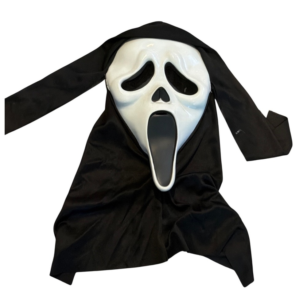 Scream Ghost Face Mask Fun World Horror Movie Halloween Costume Black White